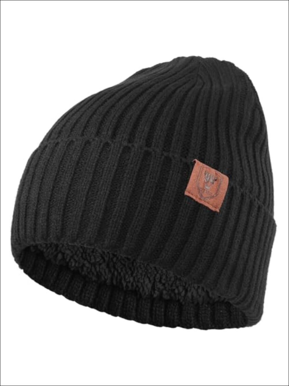 Thermal Knit Beanie Fleece Lined Winter Hat for Men Women Adjustable Cuff